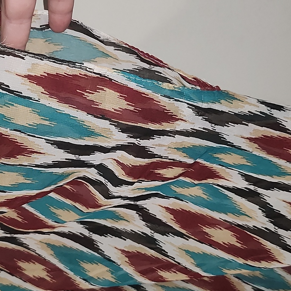 Multicolor Geometric Patterned Kimono - image 3